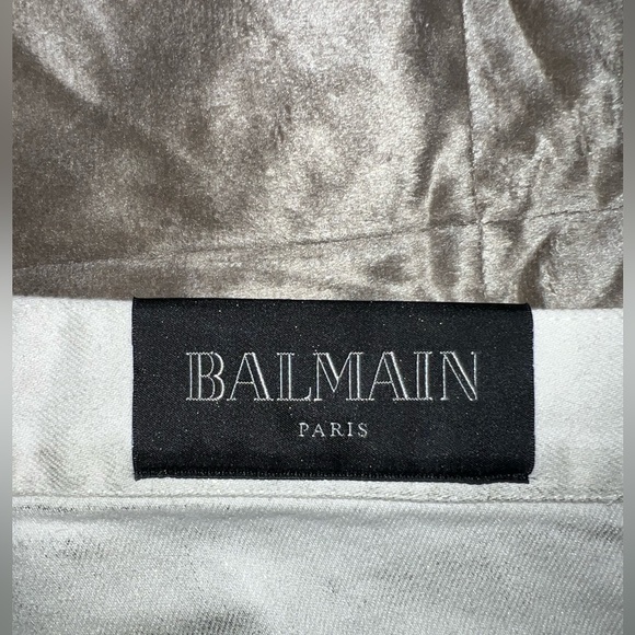 Balmain Reflective White Zipper Slim Jeans - Picture 6 of 8